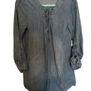 Women's Altard state Lace-Up Denim Dress